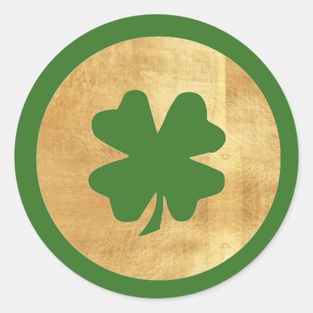 Autocollants de shamrock de vert et d'or (Devant)