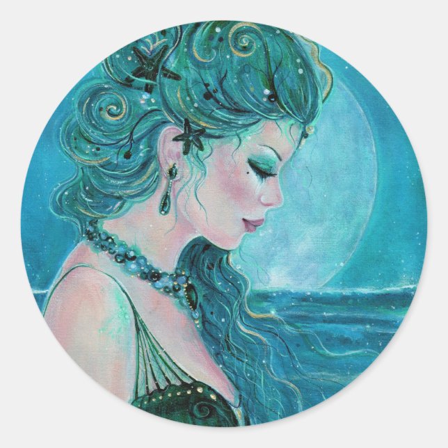 Autocollants de sirène au clair de lune par Renee  (Devant)