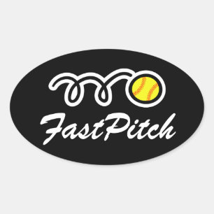 Autocollants de softball Fastpitch Forme ovale
