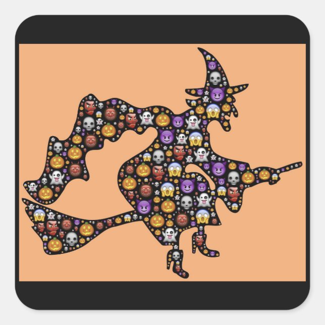 autocollants de sorcière halloween emoji (Devant)