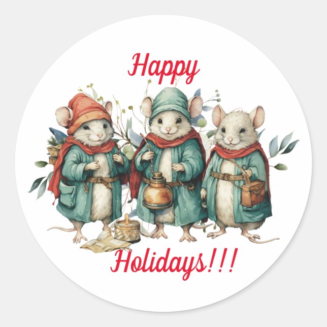 Autocollants de souris amusants de Noël (Devant)