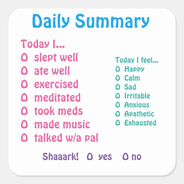 Autocollants de suivi de l'humeur (Devant)