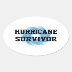 Autocollants de SURVIVEUR DE L'OURAGAN (4, ovale)