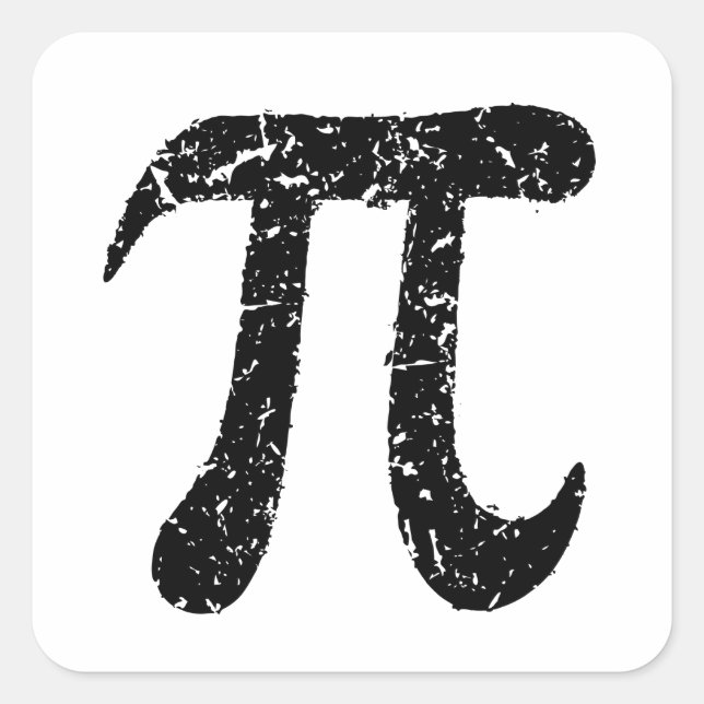 Autocollants de symbole Pi, porté geeky en détress (Devant)