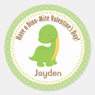 Autocollants de Valentine de dinosaure -