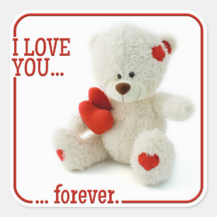 Autocollants de Valentine de nounours d'amour