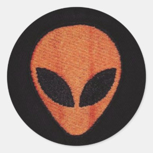 Autocollants de VISAGE d'ALIEN-ORANGE