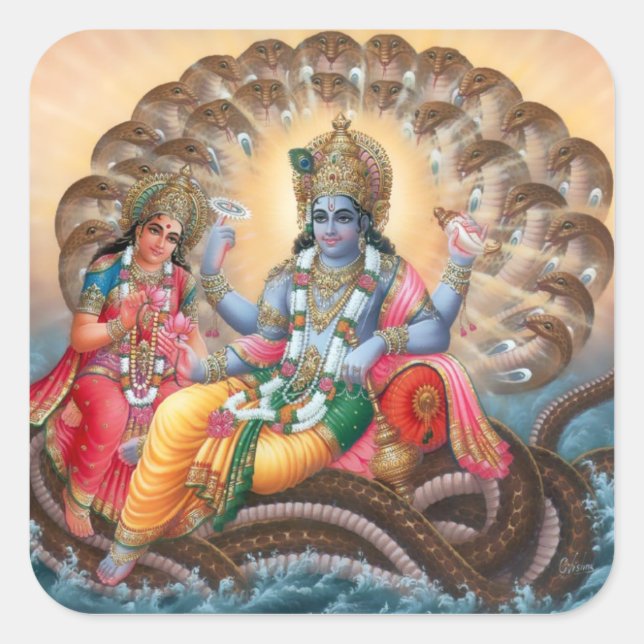 Autocollants de Vishnu et de Lakshmi - version 2 (Devant)