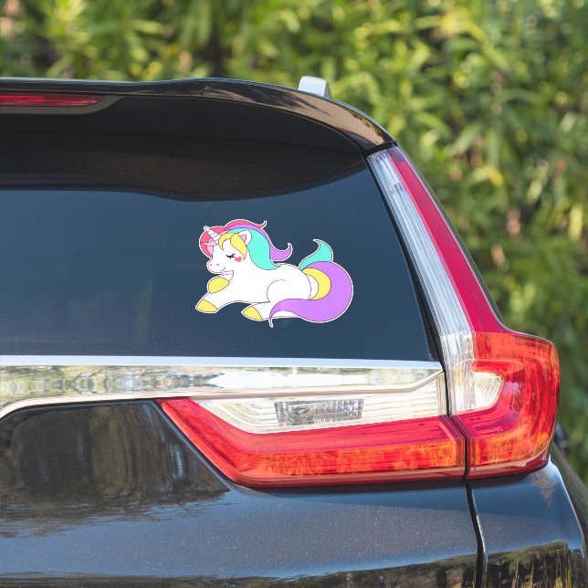 Autocollants de voiture Cute Unicorn (Côté voiture)