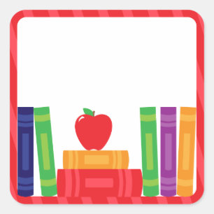 Autocollants d'école avec des livres d'école