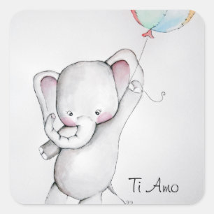 Autocollants d'éléphant de bébé d'AMO de Ti