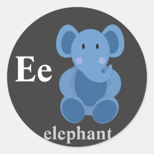 Autocollants d'éléphant de la lettre E