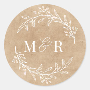 Autocollants d'enveloppe de monogramme de mariage