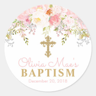Autocollants d'étiquette de faveur de baptême de