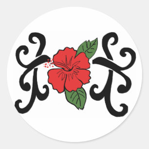 Autocollants d'hibiscus tribaux