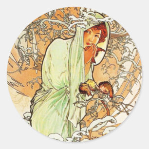 Autocollants d'hiver d'Alpohnse Mucha