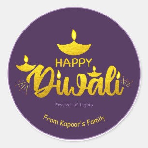 Autocollants Diwali personnalisés pour pack cadeau