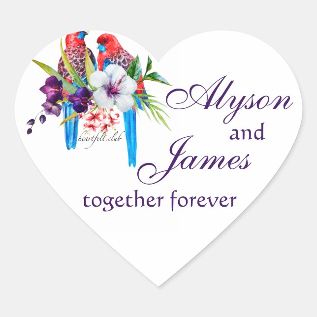 Autocollants d'oiseaux tropicaux (Devant)