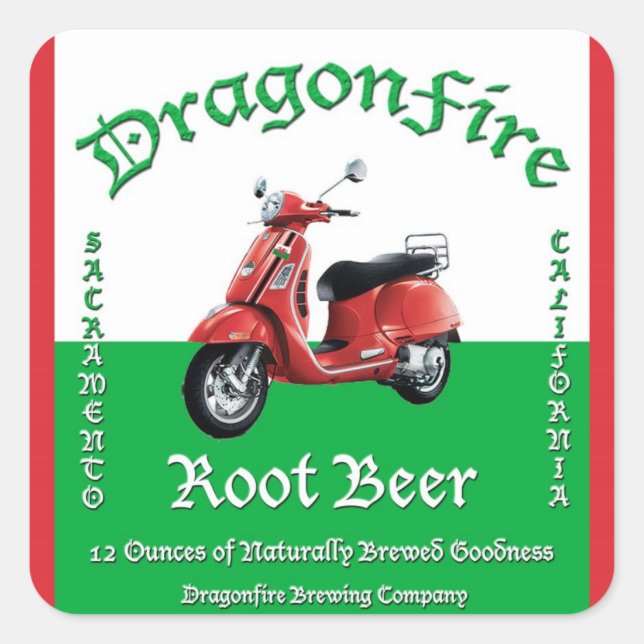 Autocollants DragonFire Root Beer (Devant)
