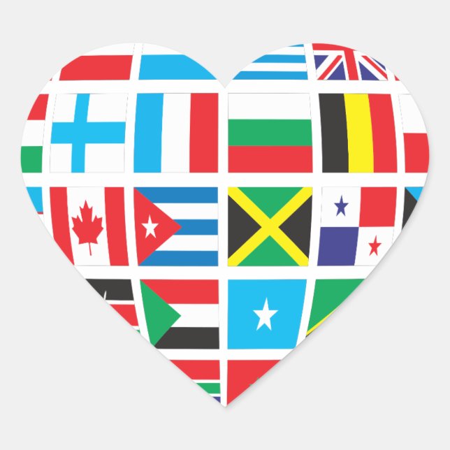 autocollants du coeur des nations (Devant)