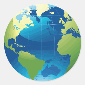 Autocollants du globe terrestre continent