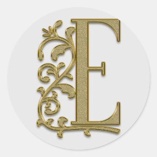 autocollants E initiaux monogramme