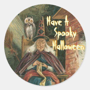 Autocollants effrayants de Halloween de sorcière