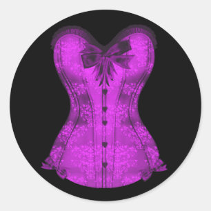 Autocollants élégants de corset noir et violet
