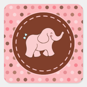Autocollants éléphant bébé rose