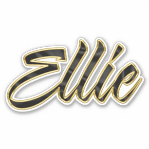 Autocollants Ellie Black Gold Lettering