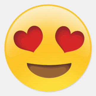 autocollants émoji yeux coeur