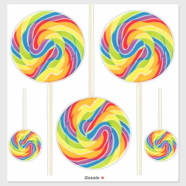 Autocollants en forme de sucette à tourbillon arc- (Feuille)