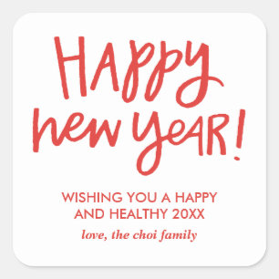 Autocollants en lettres de bonne année de main -