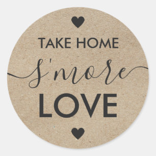 Autocollants en papier kraft pour S'more d'amour à