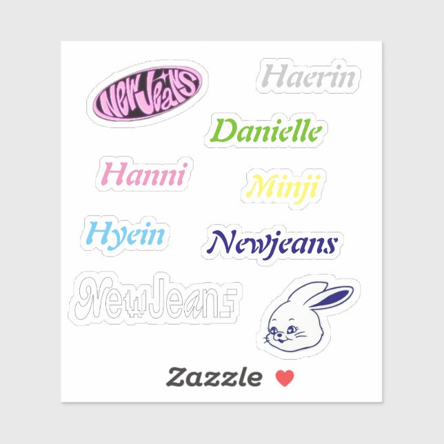 Autocollants en vinyle de Newjeans (Feuille)