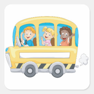 Autocollants Enfants Dans Un Bus Scolaire
