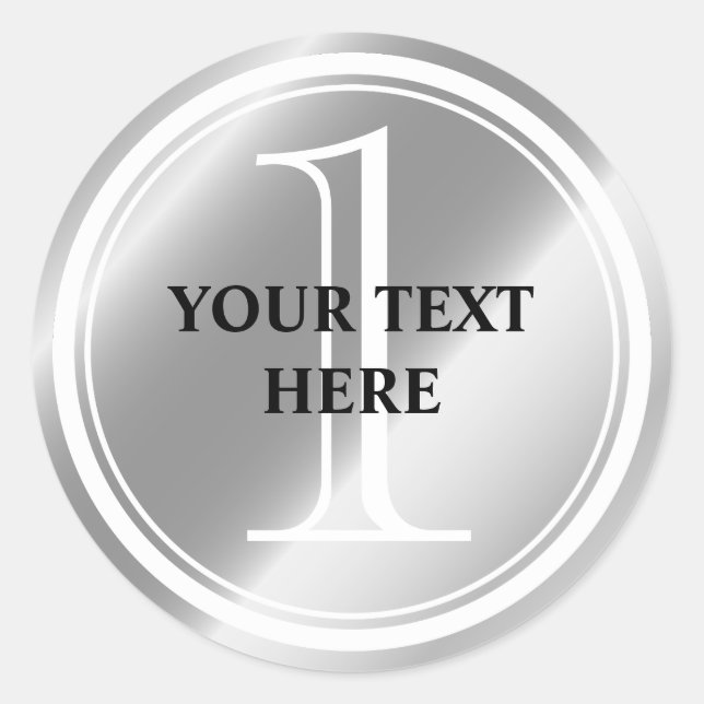 Autocollants et sceaux de médaille d'argent du 1er (Devant)