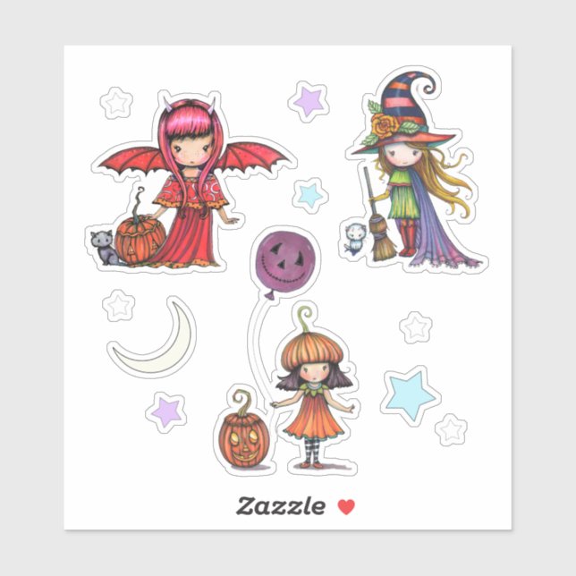 Autocollants fantaisistes d'Halloween Molly Harris (Feuille)