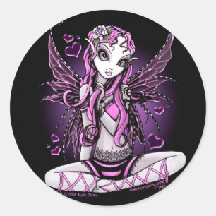 Autocollants féeriques roses de dentelle de jour