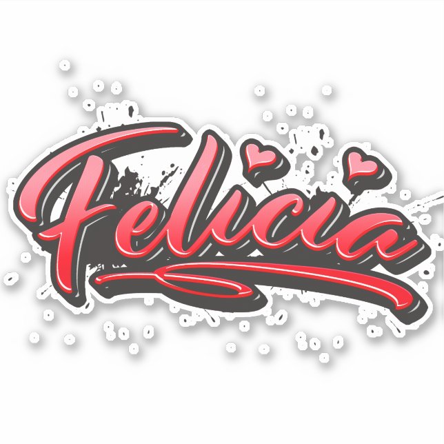 Autocollants Felicia red Heart Graffiti (Devant)