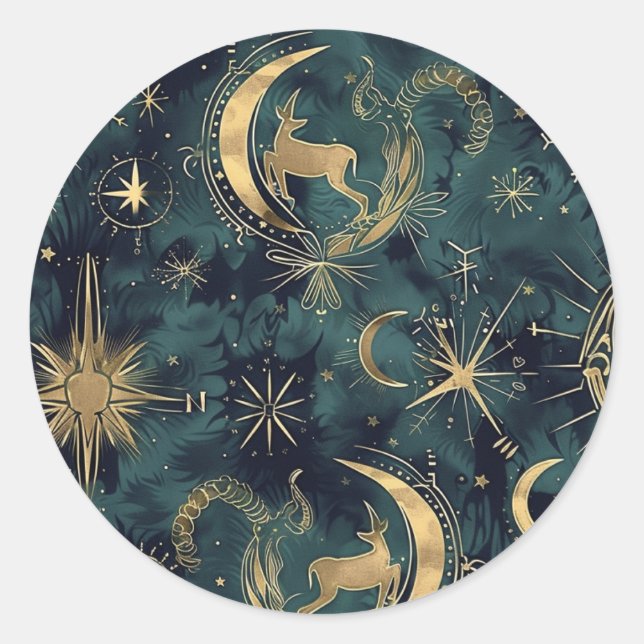 Autocollants fixes Capricorne personnalisés (Devant)