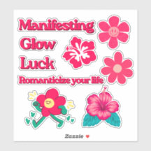 Autocollants Fleurs Roses Manifestant Chance