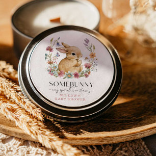 Autocollants Fleurs Sauvages Baby Shower Somebunny