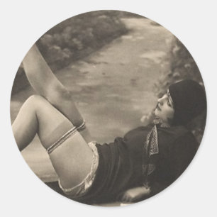 Autocollants Flirty de fille de Pin- de cru