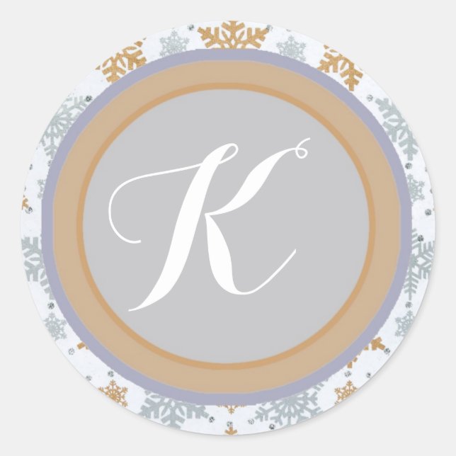 Autocollants flocon de neige Monogramme (Devant)