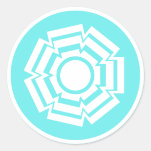 Autocollants Floral Groove, Turquoise