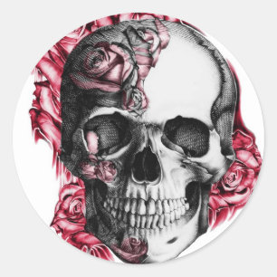 Autocollants Floral Skull