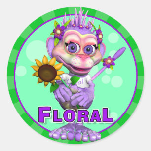 Autocollants floraux amusants