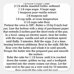 Autocollants Français Favori Pound Cake