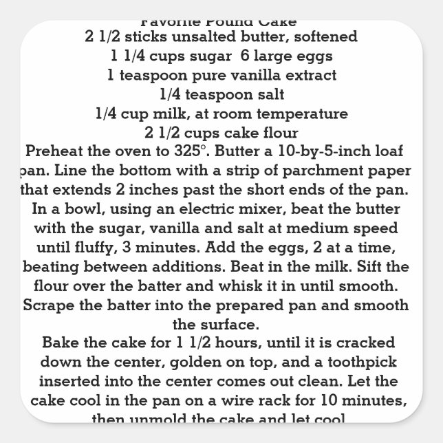 Autocollants Français Favori Pound Cake (Devant)